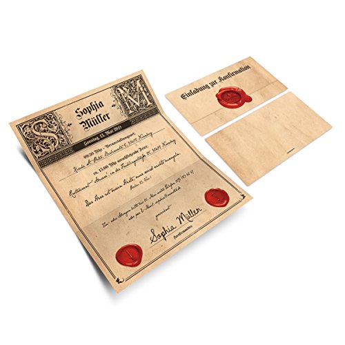 10 x Konfirmation Einladungskarten Konfirmationseinladungen Einladungen - Siegelbrief von Kartenmachen.de