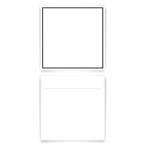 10 x Trauer Briefumschläge Briefumschlag Quadrat 155x155mm (für 148x148mm Karten) Selbstklebestreifen ohne Fenster Kuvert Umschlag, Innen weiß von Kartenmachen.de