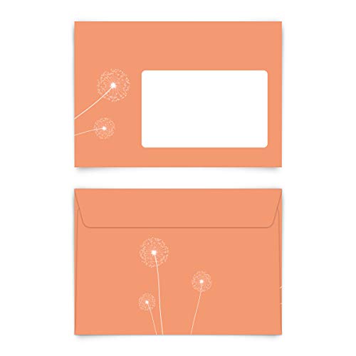 20 x Briefumschläge DIN C6 mit Selbstklebestreifen ohne Fenster - Pusteblume Apricot von Kartenmachen.de