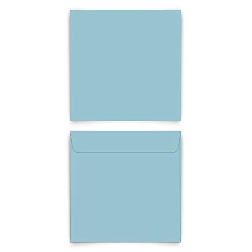 20 x Briefumschläge Quadrat 155 x 155 mm mit Selbstklebestreifen ohne Fenster - Blau von Kartenmachen.de