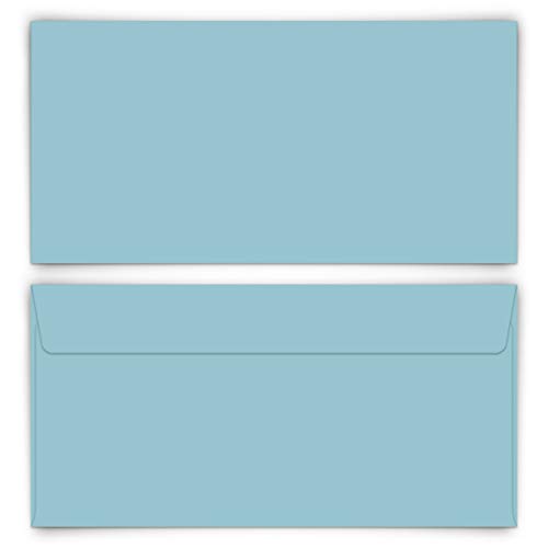 30 x Briefumschläge DIN Lang mit Selbstklebestreifen ohne Fenster - Blau von Kartenmachen.de