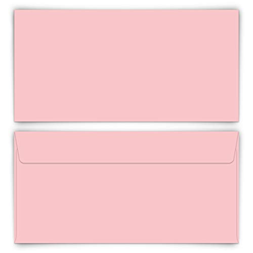 30 x Briefumschläge DIN Lang mit Selbstklebestreifen ohne Fenster - Rosa von Kartenmachen.de