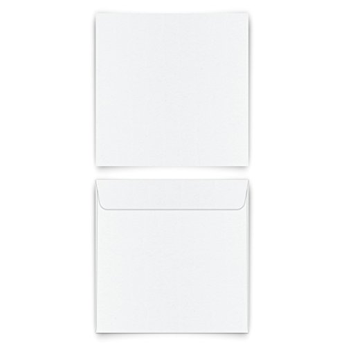 30 x Briefumschläge Quadrat 155 x 155 mm - Weiß unbedruckt Selbstklebestreifen ohne Fenster von Kartenmachen.de