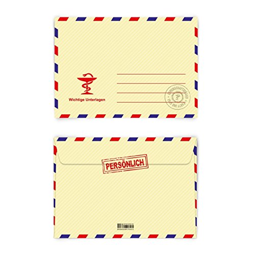 Briefumschläge (10 Stück) DIN-C6 - Krankschreibung Briefumschlag Krankmeldung mit Motiv Kuvert selbstklebend von Kartenmachen.de