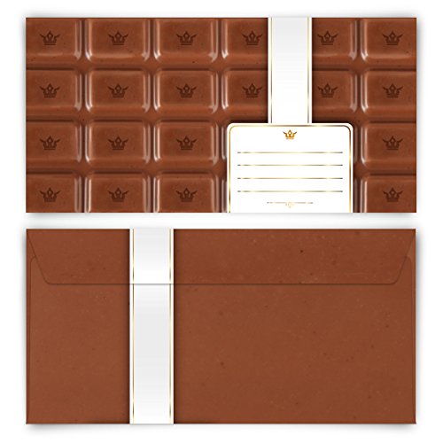 Briefumschläge DIN Lang (10 Stück) - Schokoladen Tafel - Kuvert für Einladungskarten selbstklebend von Kartenmachen.de