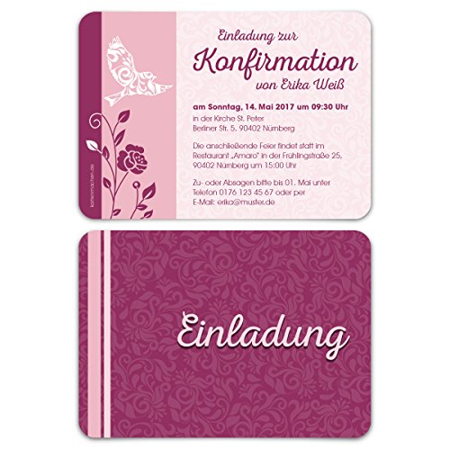 Konfirmation Einladungskarten (20 Stück) - Friedenstaube - Konfirmationskarten Einladungen von Kartenmachen.de
