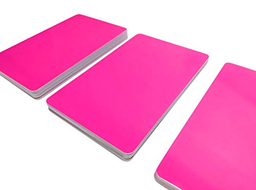 5 Plastikkarten | PVC Karten | Wählen Sie aus 20 unterschiedlichen Farben | blanko | NEU! (Pink) von Kartenstudio