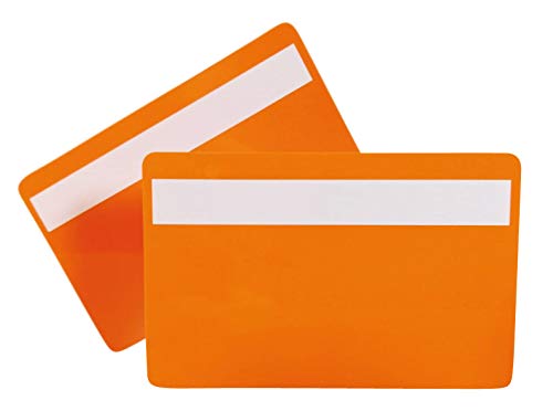 Plastikkarten ORANGE mit Unterschriftfeld | 1-100 Stück | Blanko Rohlinge | NEU! (1) von Kartenstudio