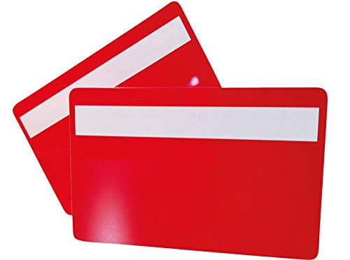 Plastikkarten ROT mit Unterschriftfeld | 1-100 Stück | Blanko Rohlinge | NEU! (100) von Kartenstudio