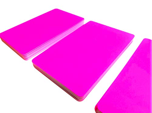 Premium Plastikkarten | PVC Karten PINK LEUCHTEND | 1-100 Stück | Blanko Rohlinge | NEU! (100) von Kartenstudio