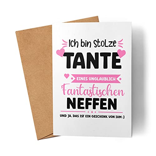 Ich bin stolze Tante Karte Geschenk Geburtstag Tante Neffe von Kartentraumland