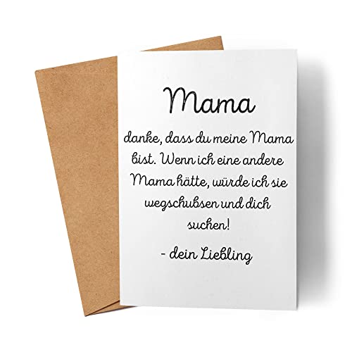 Mama Danke dass du meine Mama bist Karte Geschenk Muttertag Lustig Familie Muttertagskarte Geburtstagskarte von Kartentraumland