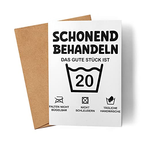 Schonend Behandeln Das Gute Stück ist 20 Karte Geburtstag Runder Geburtstag Geburtstagskarte von Kartentraumland