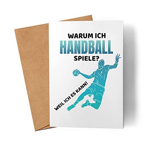 Warum ich Handball spiele Karte Handballer Handballspieler Handballverein Mannschaft Grußkarte von Kartentraumland