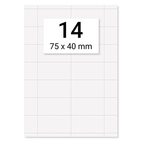 14 x Karteo® Beschriftungsschilder | Einlegepapier | Einleger 160g/m² | weiß hochwertiges perforiertes Papier für Durable Formate 40 x 75 mm auf einem DIN A4 Bogen zum Selbstbedrucken beidseitig von Karteo