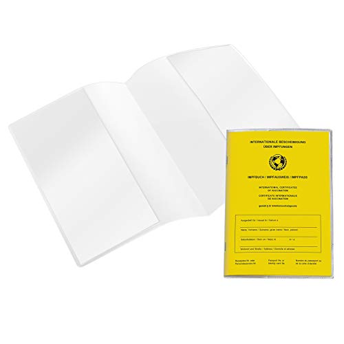 Impfpass Hülle alter Impfpass 105 x 144 mm [50 Stück] Schutzhülle Impfpasshülle für Impfausweis alt transparent klar von Karteo
