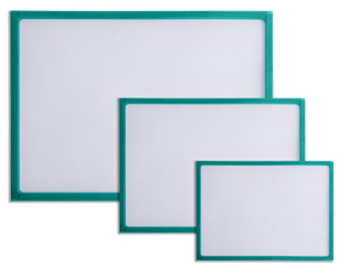 Karteo® Magnethülle ohne Boden grün | Magnetrahmen A5 Format | Informationsrahmen | Beschriftungsschild | magnetischer Rahmen | Türschild auswechselbar von Karteo