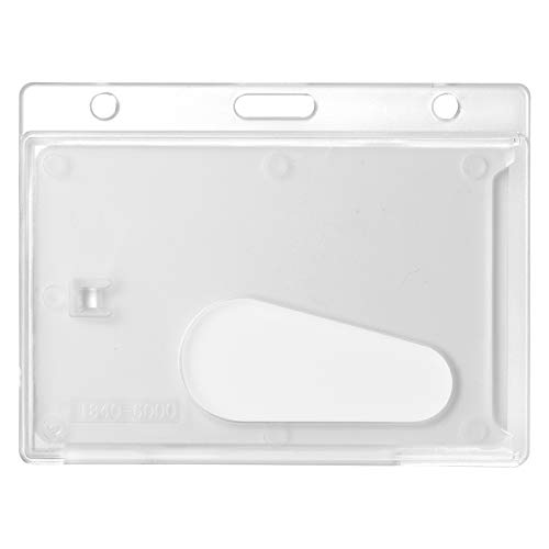 Karteo Ausweishülle Hartplastik mit Daumenausschub [1 Stück] Kartenhalter transparent horizontal Ausweishalter Schutzhülle für Ausweise Werksausweise Dienstausweise von Karteo