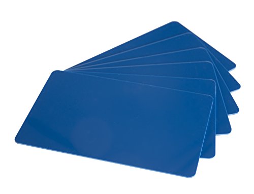 Karteo Plastikkarten blanko blau [10 Stück] Blankokarten im EC-Kartenformat für Ausweise Dienstausweise EC- und Bankkarten Gesundheitskarten von Karteo
