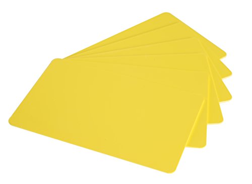 Karteo Plastikkarten blanko gelb [10 Stück] Blankokarten im EC-Kartenformat für Ausweise Dienstausweise EC- und Bankkarten Gesundheitskarten von Karteo