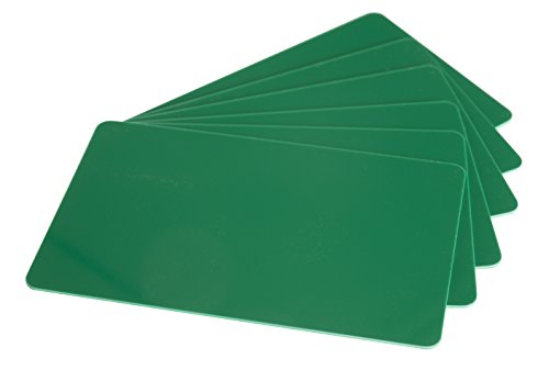 Karteo Plastikkarten blanko grün [10 Stück] Blankokarten im EC-Kartenformat für Ausweise Dienstausweise EC- und Bankkarten Gesundheitskarten von Karteo
