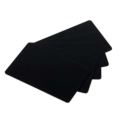 Karteo Plastikkarten blanko schwarz [10 Stück] Blankokarten im EC-Kartenformat für Ausweise Dienstausweise EC- und Bankkarten Gesundheitskarten von Karteo
