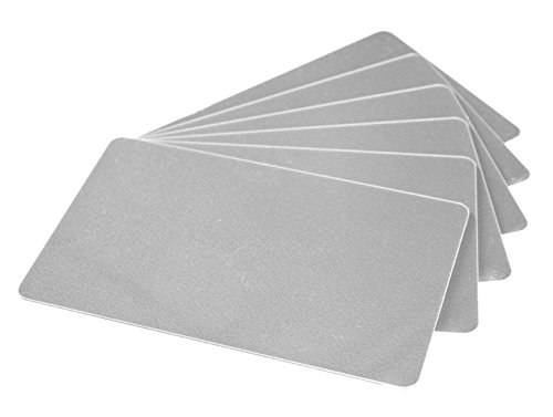 Karteo Plastikkarten blanko silber [10 Stück] Blankokarten im EC-Kartenformat für Ausweise Dienstausweise EC- und Bankkarten Gesundheitskarten von Karteo