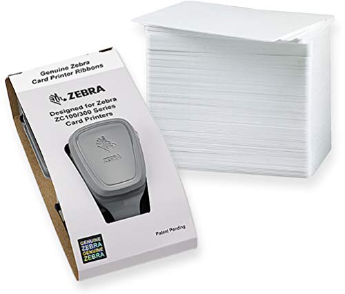 Karteo Zebra ZC100/ZC300 Farbband schwarz Paket mit 100 Plastikkarten von Karteo