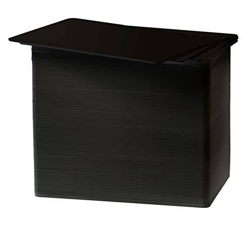 Plastikkarten schwarz matt lebensmittelecht [100 Stück] Blankokarten PVC Karten 86 x 54 mm Plastik blanko für Kartendrucker Dienstausweise Zutrittskarten von Karteo