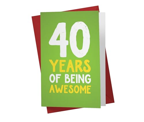 Karto Lustige Geburtstagskarte zum 40. Geburtstag für Männer und Frauen, groß, 14 x 21,6 cm, 40 Jahre alte Grußkarte – tolle Karto Lustige Geburtstagskarte zum 40. Geburtstag für Männer und Frauen, groß, 14 x 21,6 cm, 40 Jahre alte Grußkarte – tolle von Karto