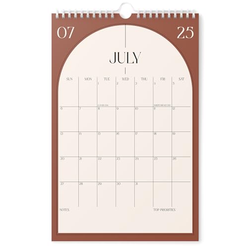 Karto Wandkalender 2025–2026 – Vertikal 27,9 x 43,2 cm Juli 2025 bis Dezember 2026 – Steigern Sie Ihre Produktivität und einfache Planung mit dem ästhetischen Monatskalender, Boho-Farbe von Karto