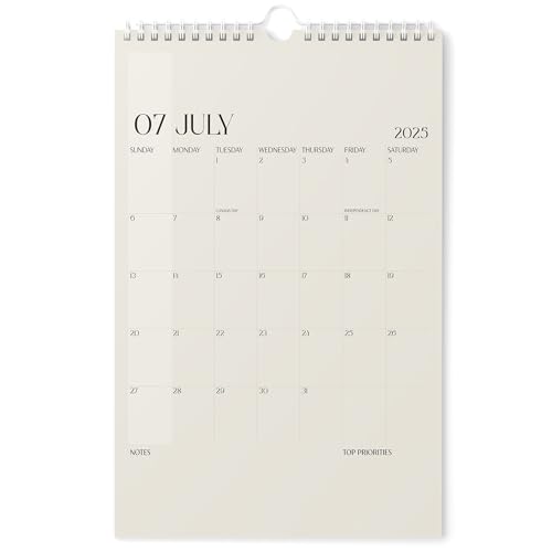 Karto Wandkalender 2025-2026 - Vertikal 27,9 x 43,2 cm Juli 2025 bis Dezember 2026 - Steigern Sie Ihre Produktivität und einfache Planung mit dem ästhetischen Monatskalender - Beigetöne von Karto