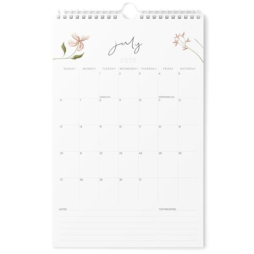 Karto Wandkalender 2025-2026 - Vertikal 27,9 x 43,2 cm Juli 2025 bis Dezember 2026 - Steigern Sie Ihre Produktivität und einfache Planung mit dem ästhetischen Monatskalender - Blumen von Karto