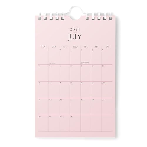 Karto Mini Wandkalender 2024-2025 - Vertikal 15,2 x 22,9 cm läuft bis Dezember 2025 - Klein, vielseitig und einfach zu planen mit dem Aesthetic Desk Monatskalender - All Pink von Karto