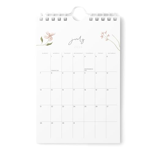 Mini-Kalender 2024-2025 - Vertikal 6x9 2024 Wandkalender läuft bis Dezember 2025 - Einfache Planung mit dem kleinen ästhetischen Tischkalender 2024-2025 monatlich - Karto - Blumen von Karto