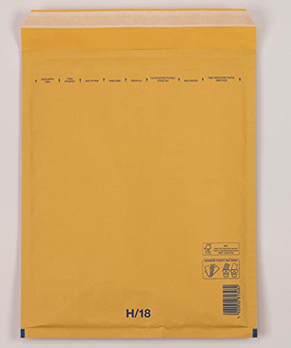 100 Stück Luftpolsterumschläge Luftpolstertaschen Versandtaschen Gr. H8 / DIN B4 (290 x 370 mm außen) Farbe braun von Kartondealer