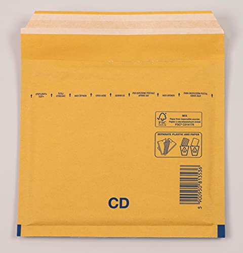 Luftpolsterumschlag Luftpolstertasche Versandtasche CD 200x175 mm braun (50) von Kartondealer