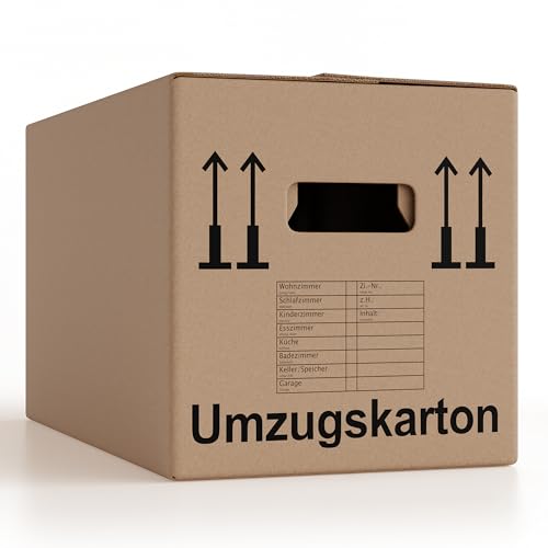 15 Stück Umzugskartons 600 x 328 x 340 mm extra stabil 2-wellig, verstärkte Griffe, belastbar bis 40 kg, Menge wählbar von 5 bis 240 Stück von Kartonplus