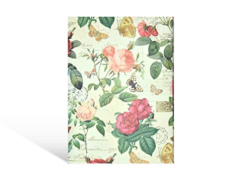 10er Design Briefkarten Set inkl. Briefmappe Vintage „Rosen“ aus Italien 10 Bögen aus Schreibpapier & DIN B6 Brief-Kuvert (Blumen Muster) - Schöne edle Brief Umschläge & Briefpapier mit Motiv von Kartos