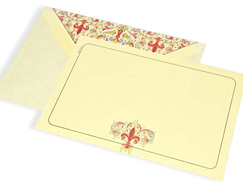 Briefkarten Set vintage Giglio, 10 Bögen dickes Schreibpapier mit DIN B6, Umschlägen, passend für Einladungen, Muttertag, Valentinstag, Hochzeit, Weihnachtskarten, kleines Mitbringsel zum Geburtstag von Kartos
