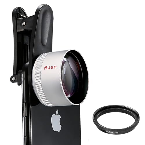 KASE Master Makro-Telefon-Kameraobjektiv Pro mit 52 mm Filteradapterring für iPhone 15, 14, 13, 12, 11, 8, Samsung, Android, Aufnahmeabstand 40–85 mm, Metallgehäuse von Kase