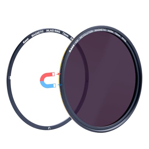 Kase Wolverine Revolution II magnetischer ND64 (6-Stops) ND-Filter mit eingelegtem Adapterring, stoßfestes gehärtetes optisches Glas & mehrfach beschichteter HD-Graufilter, 77 mm von Kase