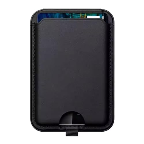 MagSafe Handy Wallet aus Veganem Leder – Magnetische Kartenhalter Brieftasche für iPhone 16, 15, 14, 13, 12 / Pro/Pro Max/Plus – Platz für bis zu 3 Karten (Schwarz) von Kase