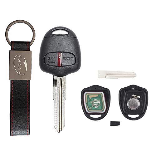 KASER Schlüssel Fernbedienung Elektronische 2 Tasten Compatible für Mitsubishi Pajero Outlander ASX Lancer Blade MIT8 (433MHz ID46 PCF7936 Chip) Karte Transponder bereit für die Programmierung von Kaser