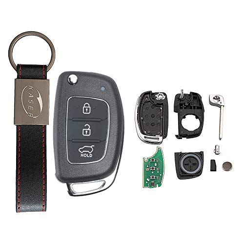 KASER Schlüssel Fernbedienung Elektronische 3 Tasten Compatible für Hyundai Elantra Accent ix35 i30 Solaris Tucson i20 Santa Fe (433MHz ID46 Chip) Karte Transponder bereit für die Programmierung von Kaser