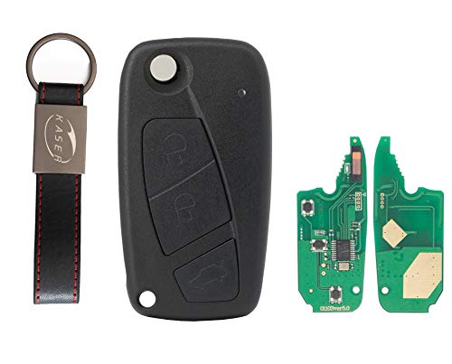 KASER Schlüssel Fernbedienung 3 Tasten mit Elektronische kompatibel für FIAT Punto Ducato Stilo Panda (433 MHz ID46 PCF7946 Chip) mit zu Codierendem Transponder von Kaser