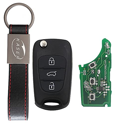 KASER Schlüssel Fernbedienung für Hyundai Kia mit Elektronische Karte Transponder 3 Tasten für iX20 iX35 Tucson Sportage Rio (433Mhz ID46 Chip) von Kaser