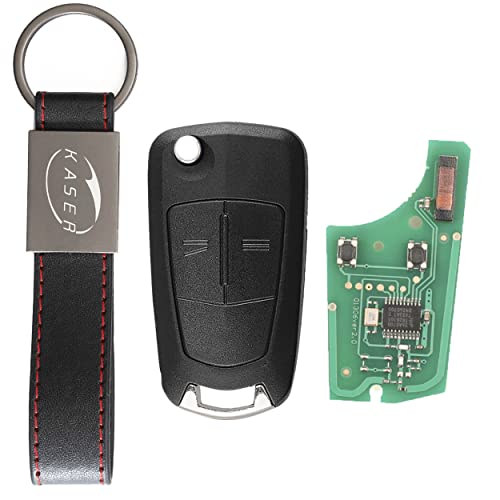 KASER Schlüssel Fernbedienung 2 Tasten mit Elektronische kompatibel für Opel Astra Corsa C Meriva Tigra Combo (433MHZ PCF7946 Chip) mit zu Codierendem Transponder von Kaser