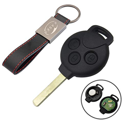 KASER Schlüssel Fernbedienung 3 Tasten mit Elektronische kompatibel für SMART FORTWO 451 Coupe' Roadster CROSSBLADE (433MHz ID46 Chip PCF7941) mit zu Codierendem Transponder von Kaser