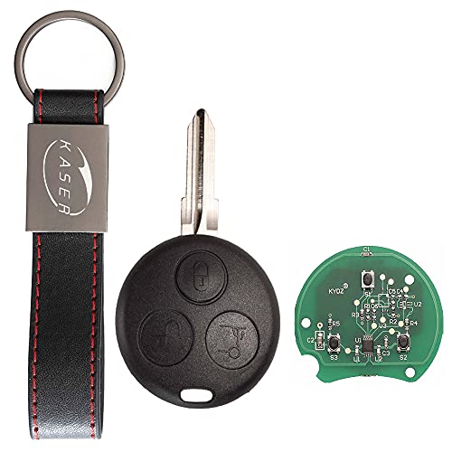 KASER Schlüssel Fernbedienung für SMART mit Elektronische Karte Transponder 3 Tasten für 450 FORTWO FORFOUR Roadster 433MHz von Kaser